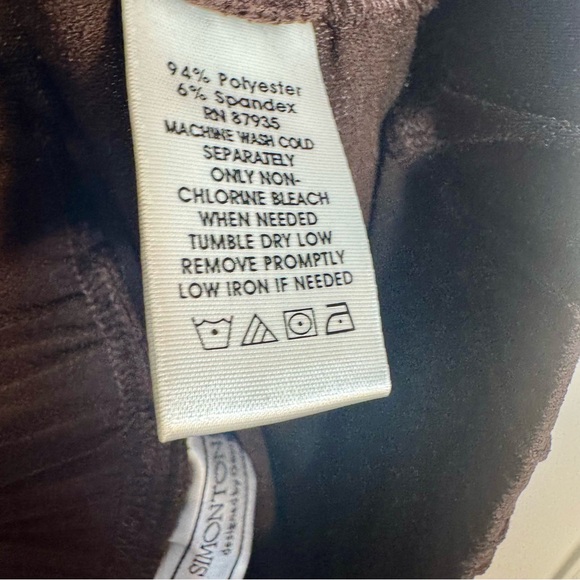 NWOT. SIMONTON SAYS 2X dark brown pants with elastic waist band. Pull on pants - Picture 9 of 10